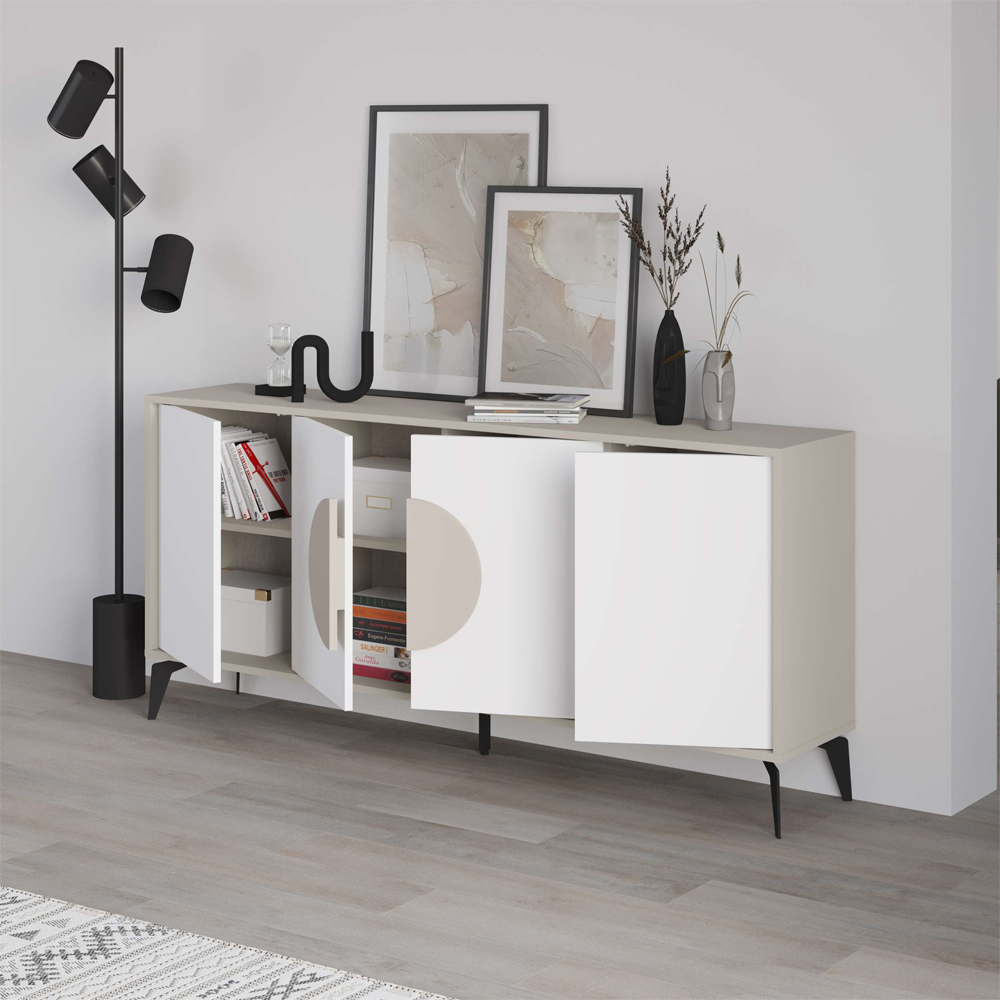 Decortie Gora Sandstone and White Console Sideboard Image 4