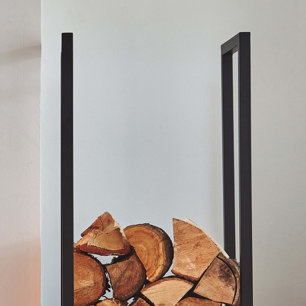 Ivyline 2 Shelf Black Steel Tall Square Log Holder 120cm Image 5