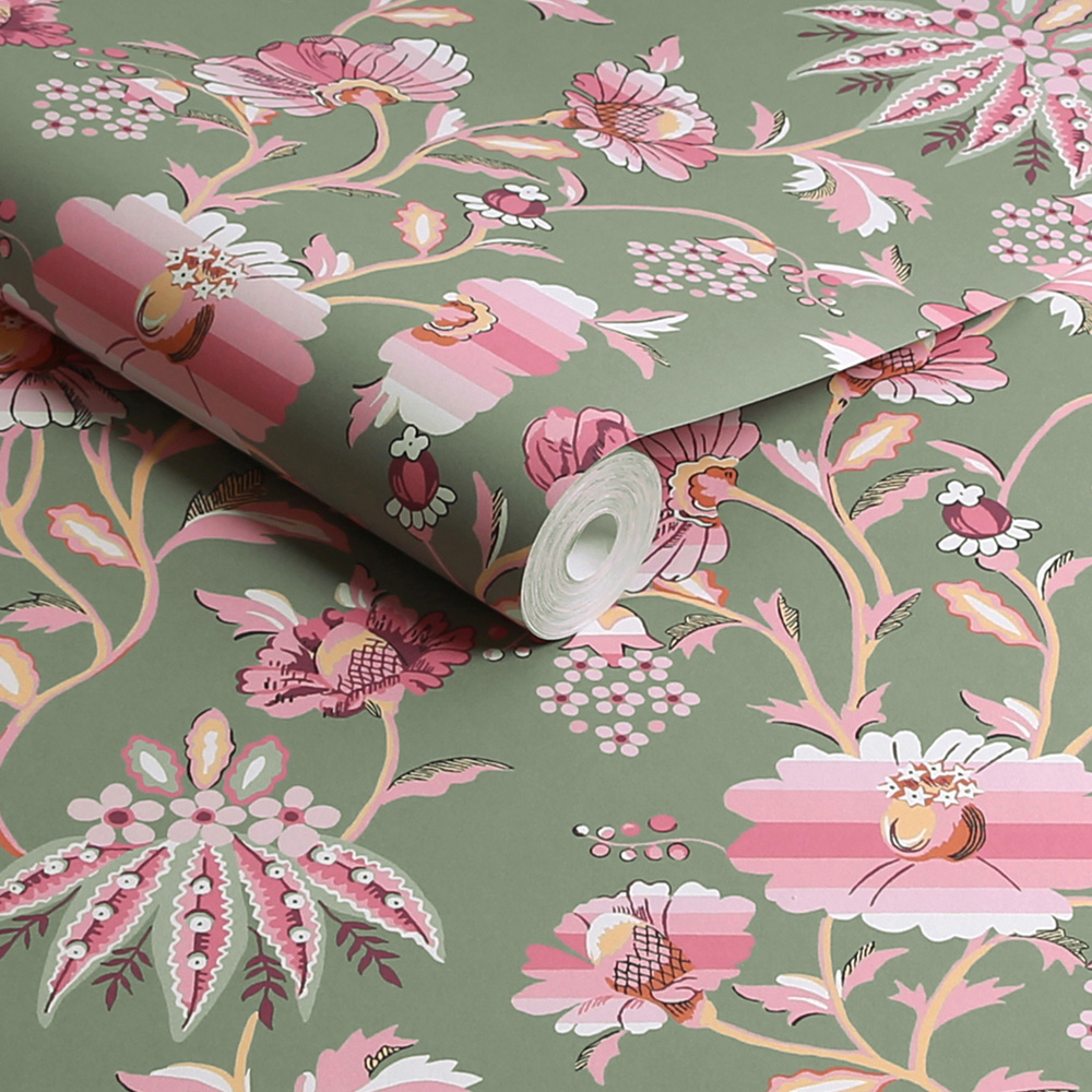 Cath Kidston Friendship Garden Sage Wallpaper Image 2