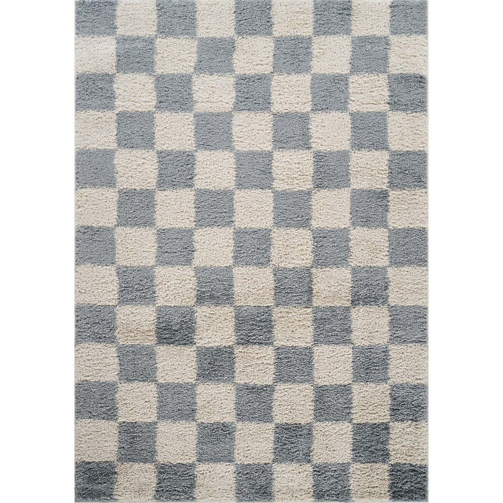 Desire Rugs Chester Duck Egg Blue Shaggy Checkered Rug 60 x 220cm Image 5