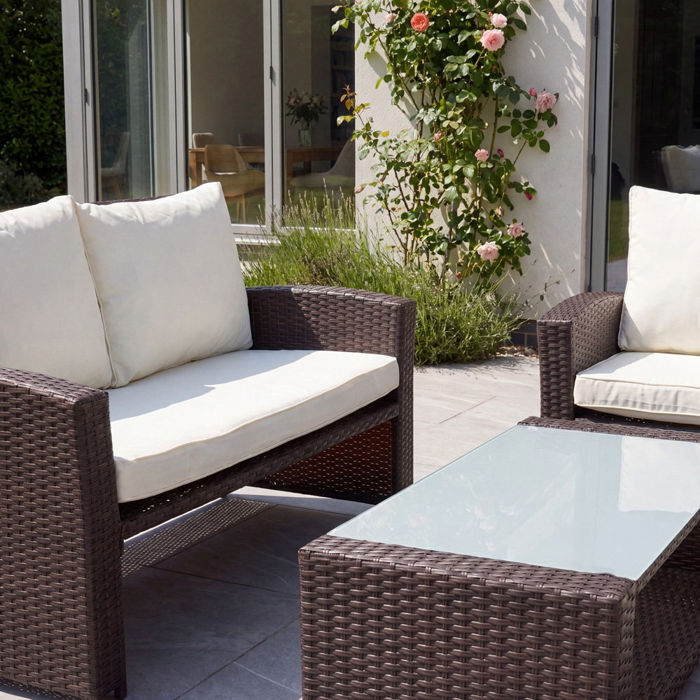 Artemis Home Dovera 6 Seater Brown Rattan Patio Set Image 3