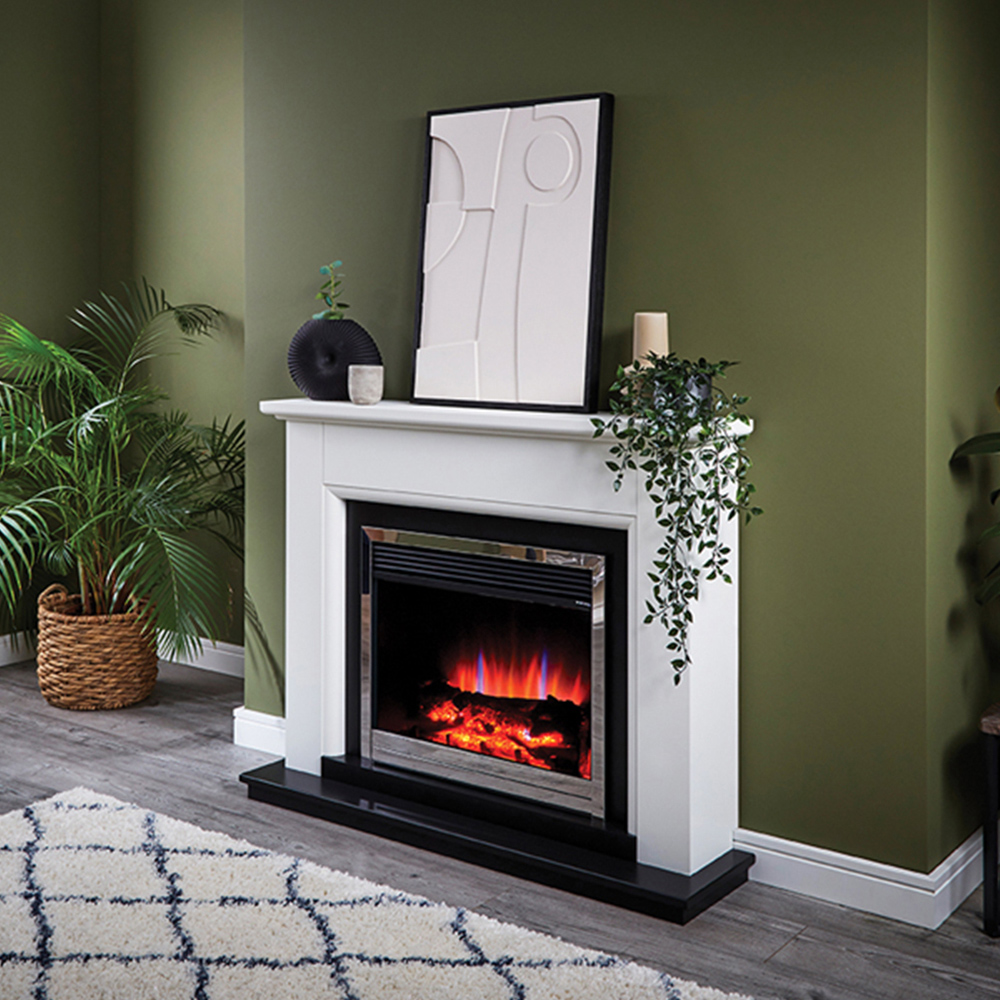 Suncrest Talent White and Black Textured Electric Suite Image 2
