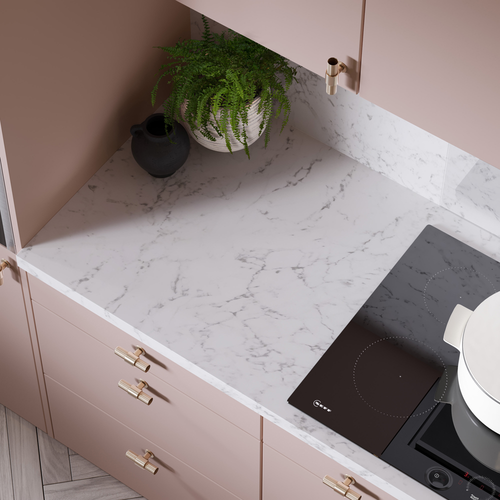 Omega Modern Tuscany Marble Square Upstand 3000 x 100 x 20mm Image 2