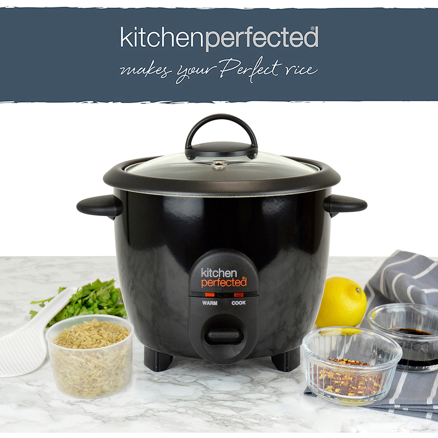 Kitchen Perfected Rice Cooker Black Image 4