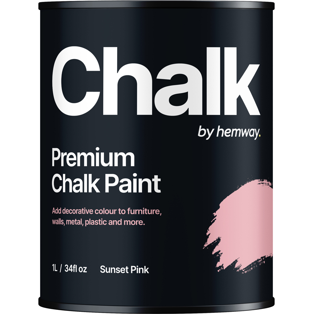 Hemway Sunset Pink Furniture and Walls Matt Chalk Paint 1L Image 2