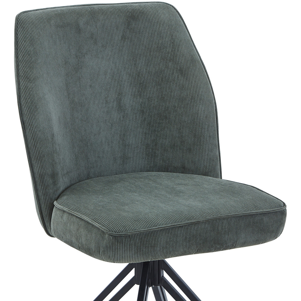 Core Products Aspen Set of 2 Light Green Cord Fabric Swivel Dining Chair Image 5