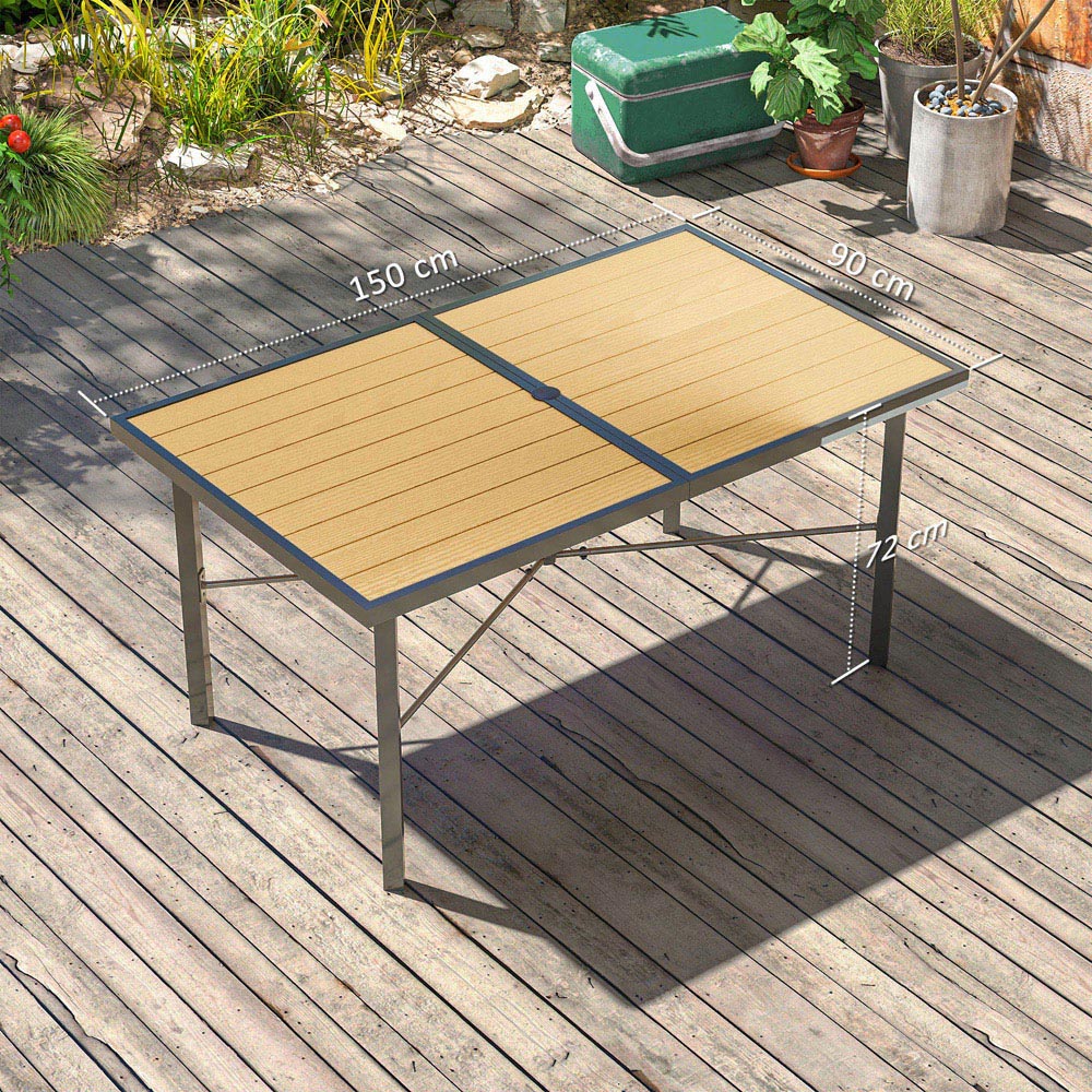 Outsunny 6 Seater Garden Dining Table with Parasol Hole Image 9