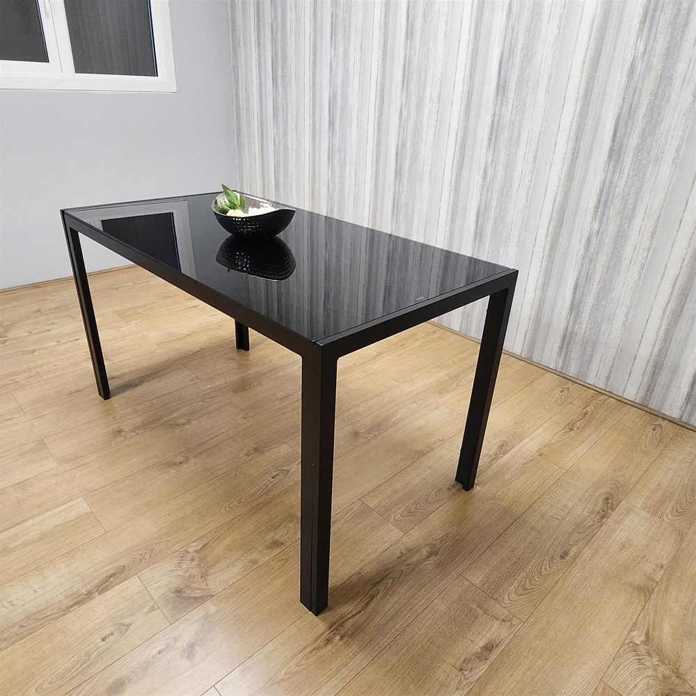 Kosy Koala 6 Seater Black Glass Dining Table Image 3