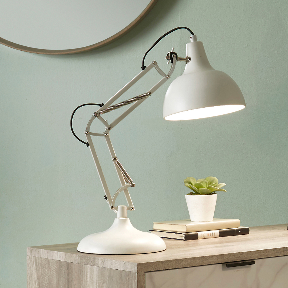 Pacific Lifestyle Alonzo Matt White Angled Table Lamp Image 2