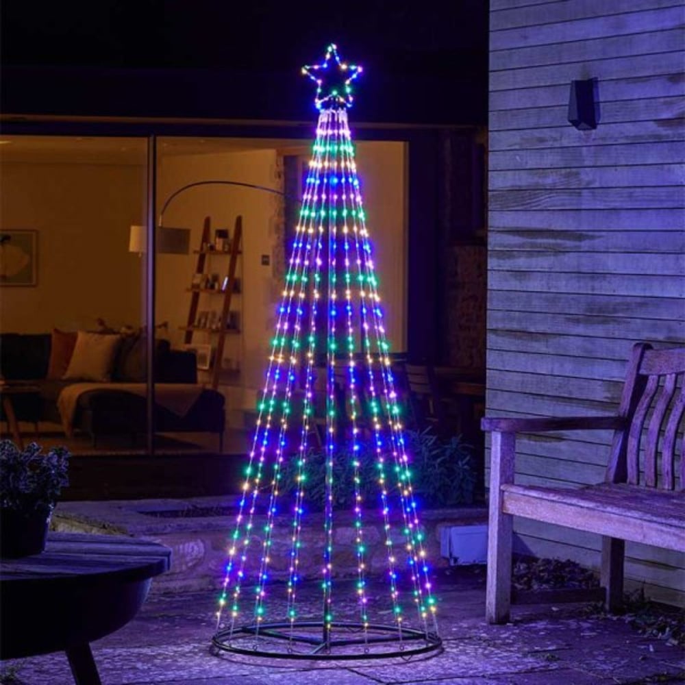 Samuel Alexander Multicoloured LED Pre-Lit Twinkle Maypole Christmas Tree 210cm Image 2