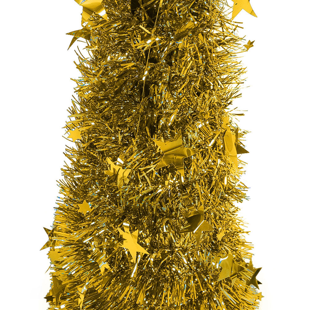 Living and Home Gold Pop Up Tinsel Christmas Tree with Base 4ft Image 6