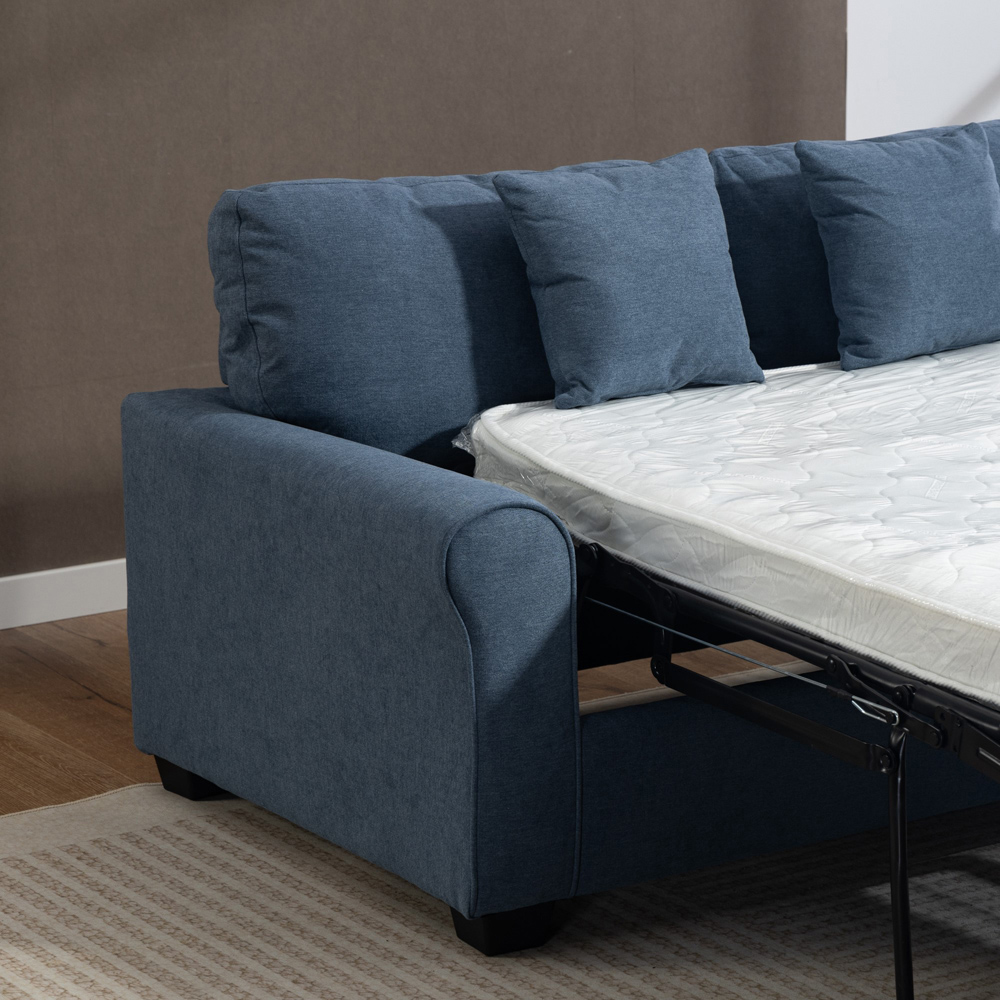 Artemis Home Lewiston 2 Seater Light Denim Fabric Sofa Bed Image 3