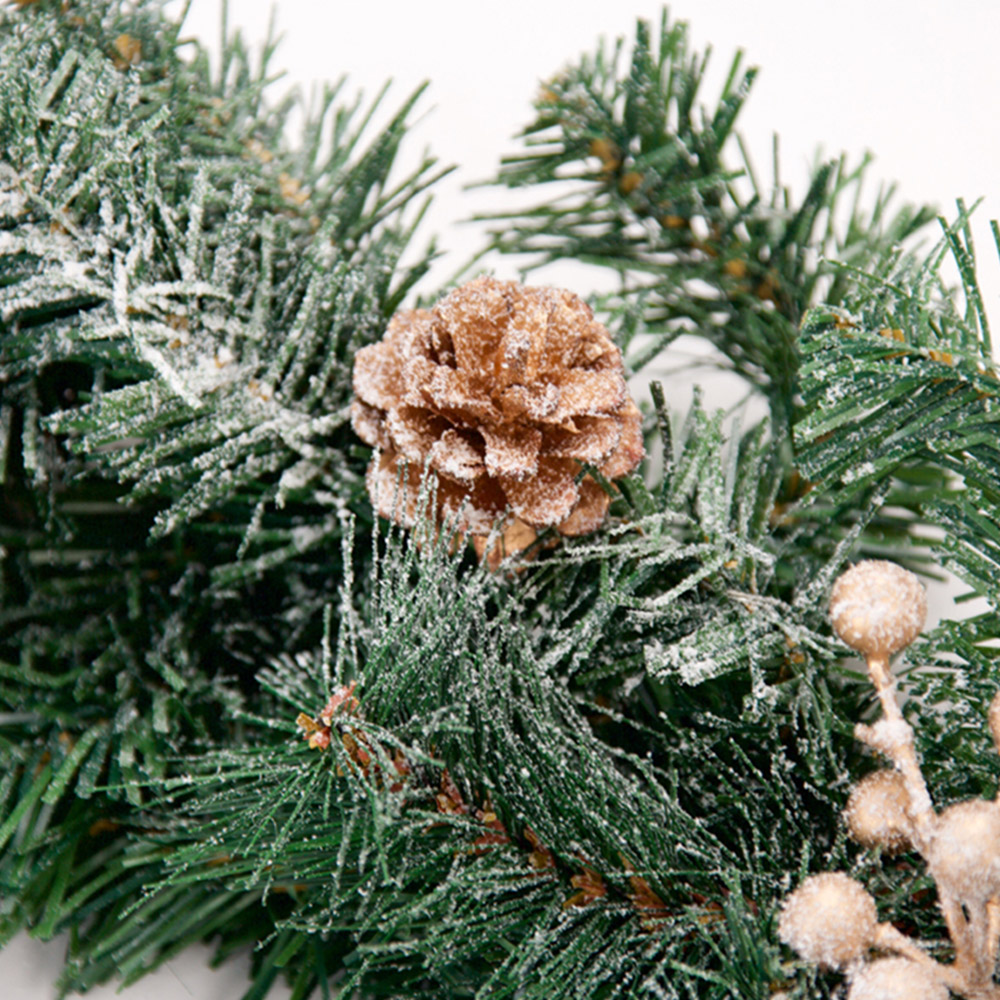 Best Artificial Gold Frosted Christmas Garland 370cm Image 6