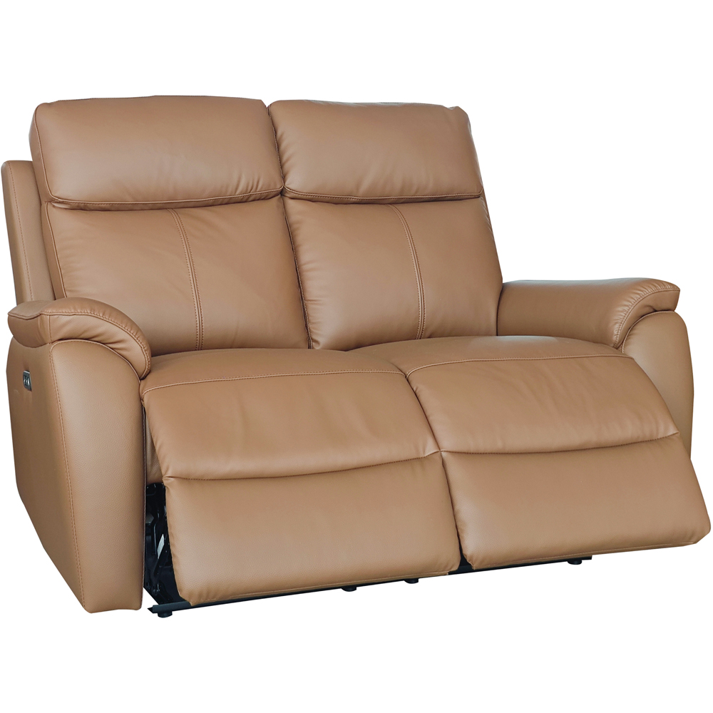 Aspire Kingsmere 5 Seater Tan Leather Power Recliner Sofa Set Image 3