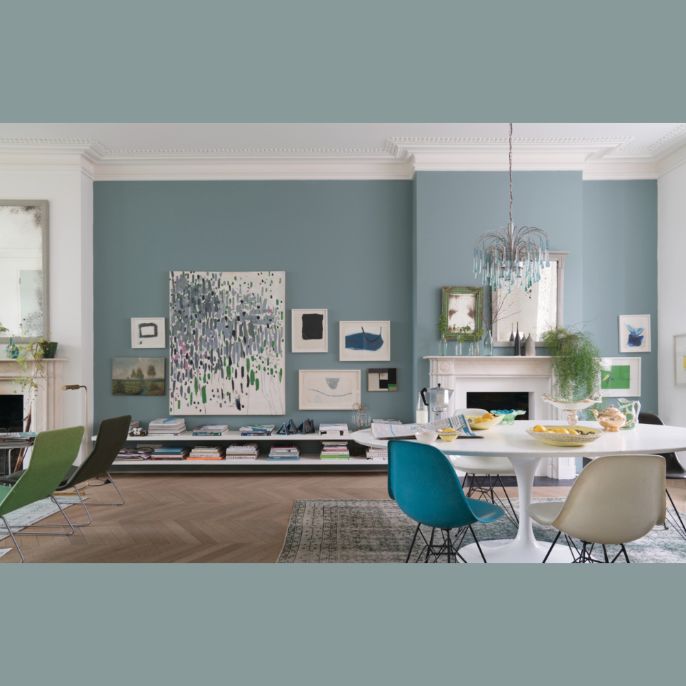 Farrow & Ball Interior Wood and Metal 85 Oval Room Blue Flat Eggshell Paint 5L Image 4