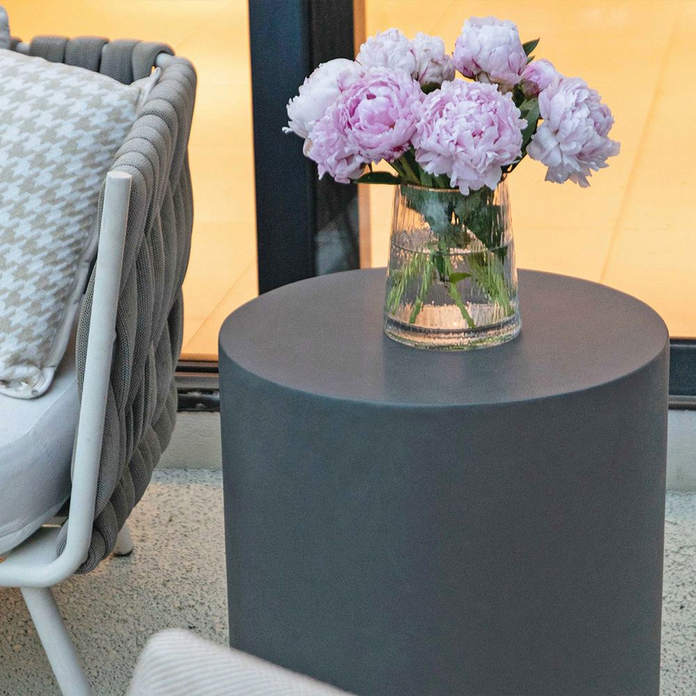 Elementi Rome Slate Black GRC Side Table Image 3