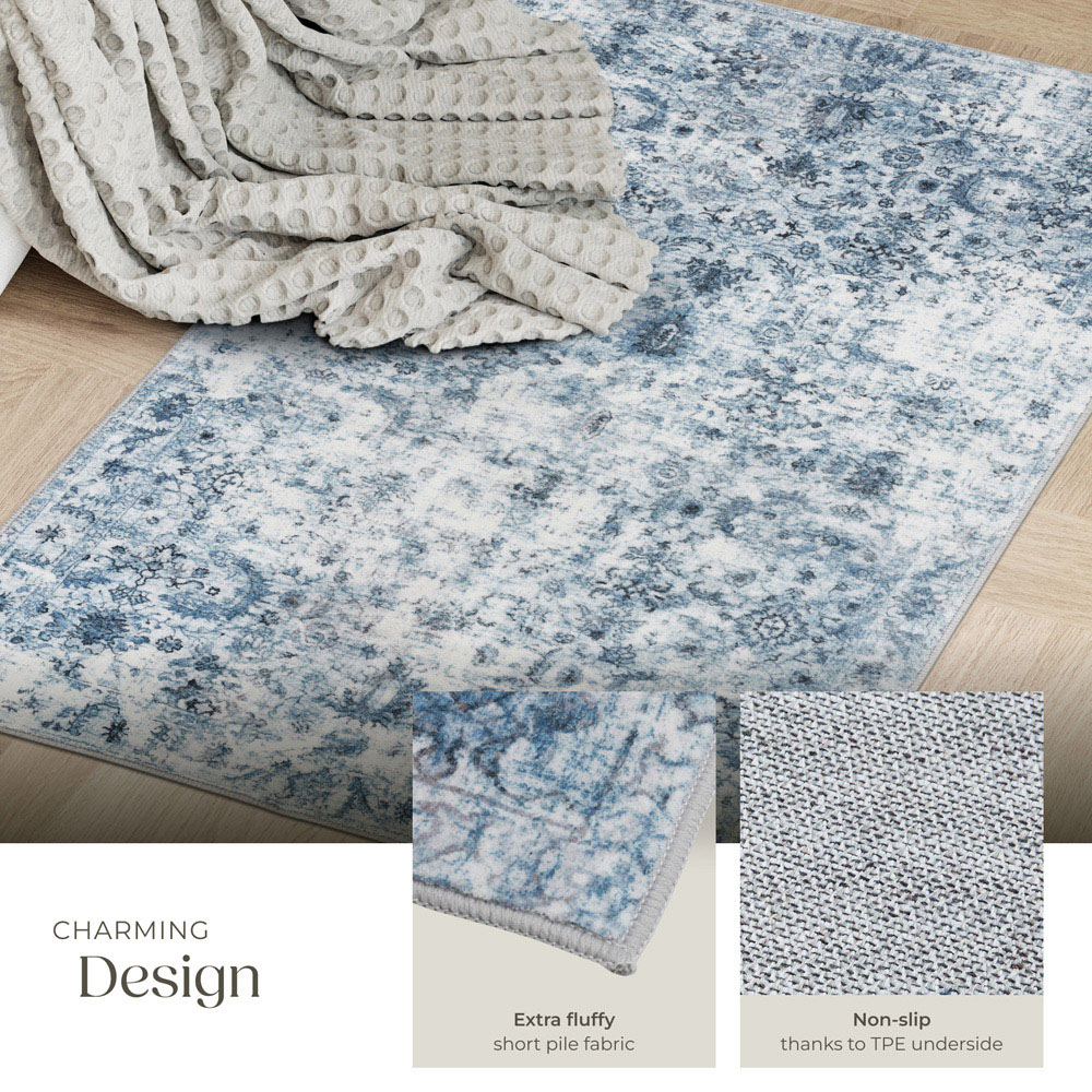 tectake Amara Vintage Non Slip Rug 110 x 60 x 0.6cm Image 6
