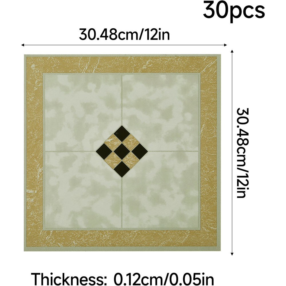 Living and Home Gold Self-Adhesive PVC Flooring Tile 30 Pack Image 9