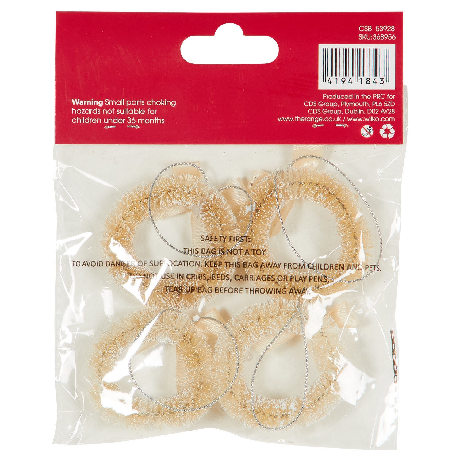 Pack of 4 Mini Green or White Wreath Image 4