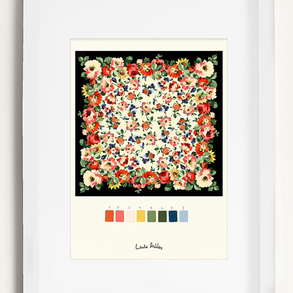 Laura Ashley Garden Floral White Frame Wall Art 70 x 100cm Image 4