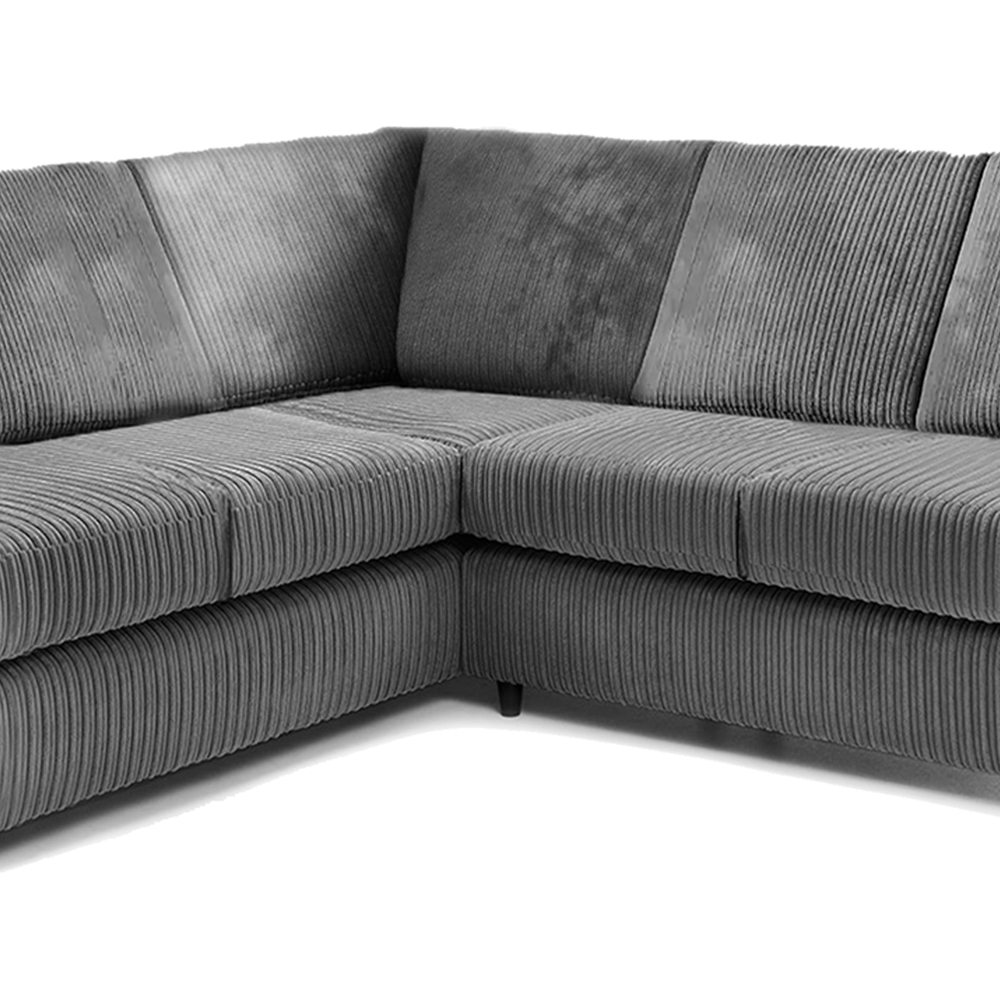 Luxor 5 Seater Grey Jumbo Cord Full Back L Shaped Corner Sofa Set Image 4