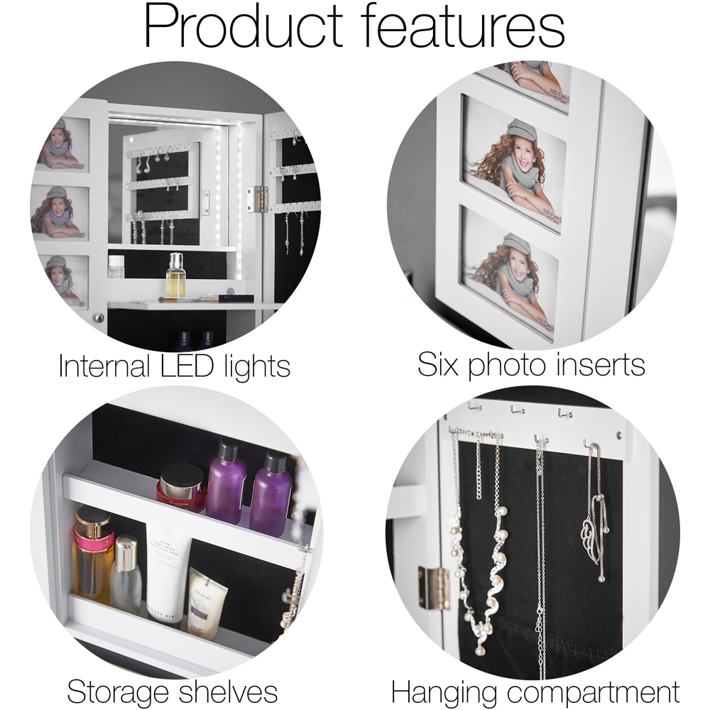 CARME Home Harper LED Mirror Cabinet with Photo Frame Image 5