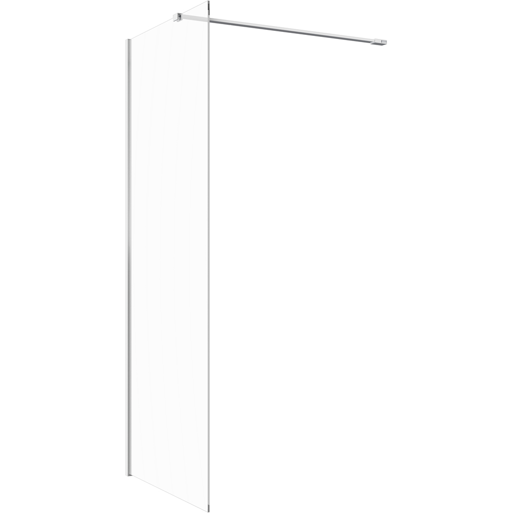 Bathstore Nero Glass Wetroom Shower Panel with Chrome Profile and Side Bar 500mm Image 3