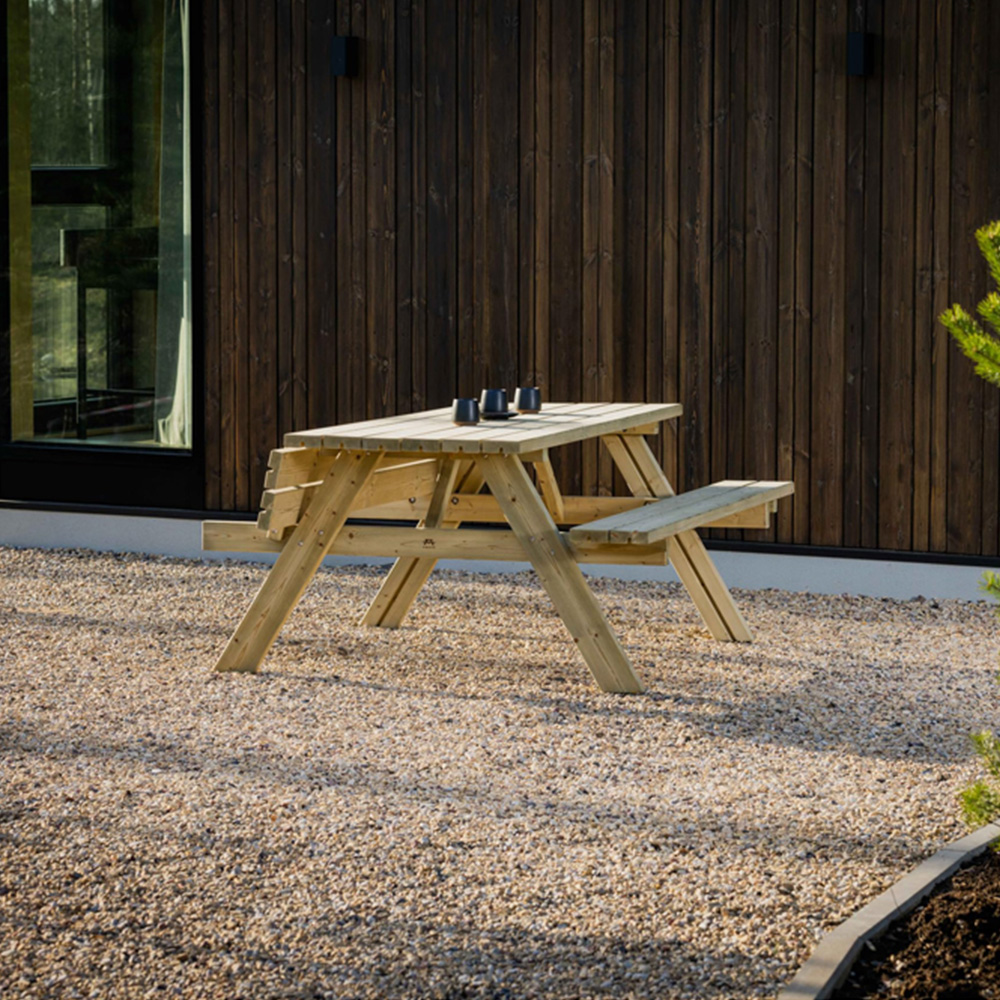 AMATA Ungurs Olive Wooden Picnic Table with Foldable Seats Image 6