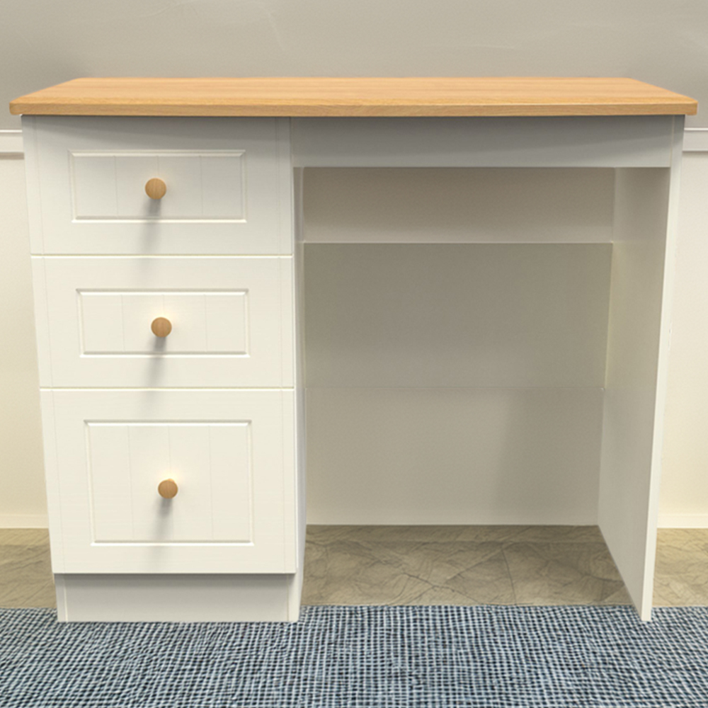 Crowndale Warwick 3 Drawer Cream Ash and Oak Vanity Unit Image 1