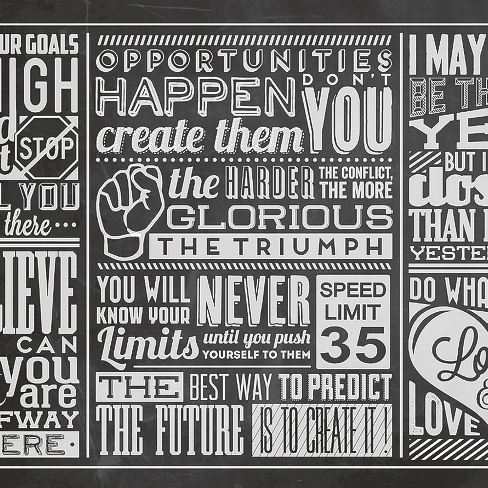 Origin Murals Chalk Quotes Black Wall Mural Image 2