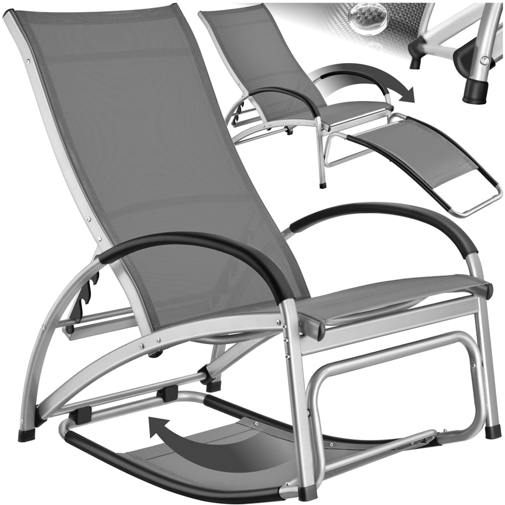 tectake Avignon Grey 2 in 1 Sun Lounger with Adjustable Backrest Image 2