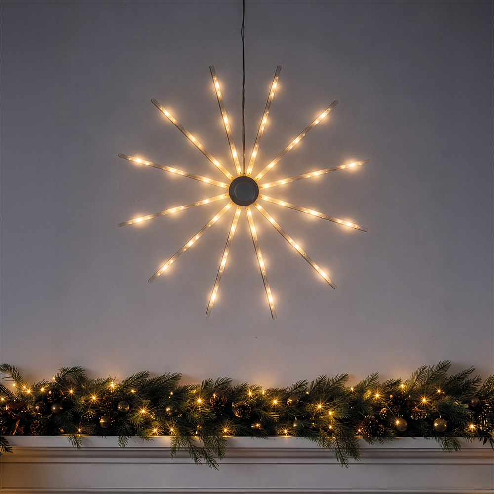 Xmas Haus 144 Warm White LED Hanging Windmill Meteor Light Christmas Decoration 60cm Image 2