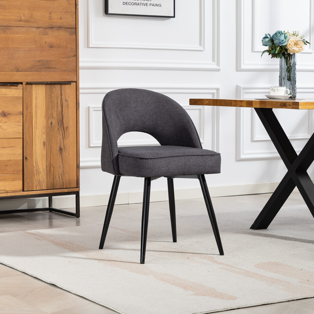 Artemis Home Ashley Set of 2 Charcoal Grey Dining Chairs Image 4