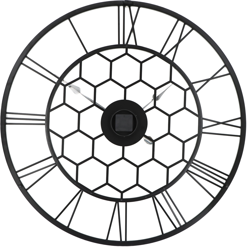Charles Bentley Stanwick Black Round Skeleton Indoor and Outdoor Wall Clock 90cm Image 5