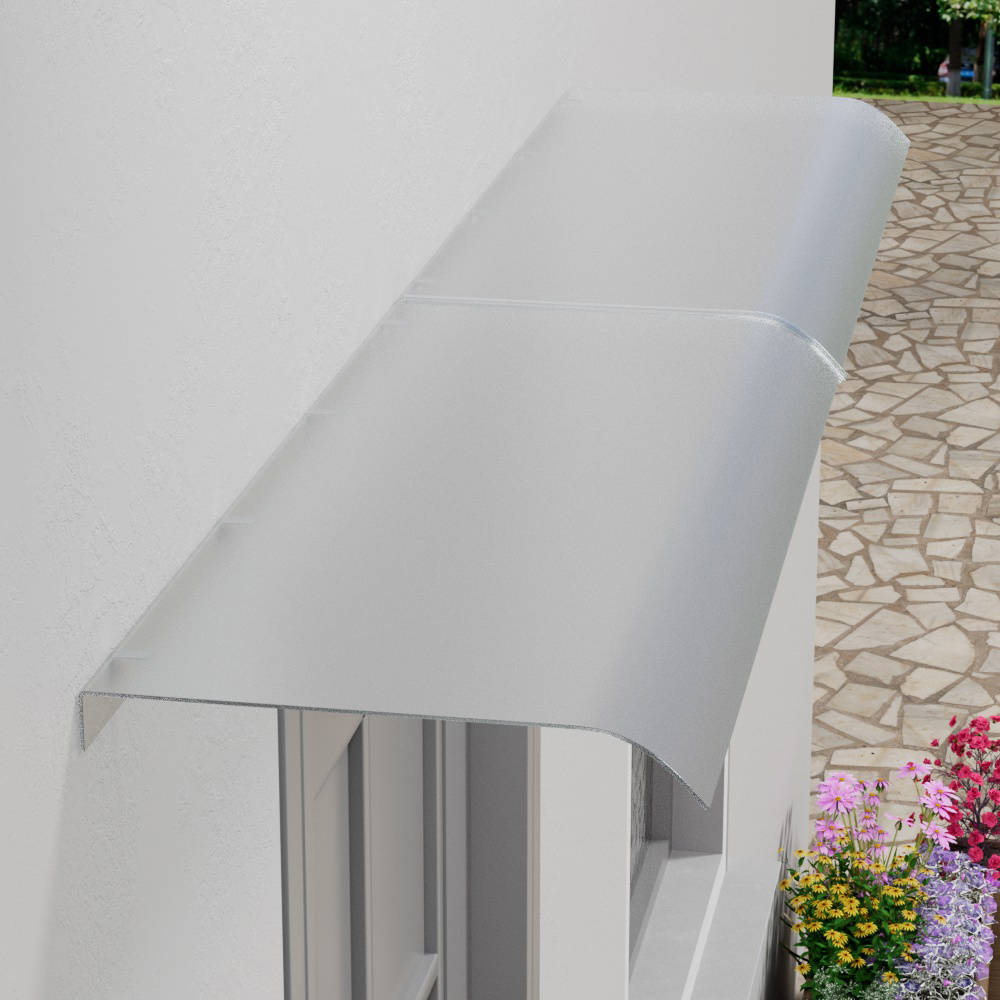 Living and Home Arched Frosted Awning Canopy 2 x 0.43m Image 7