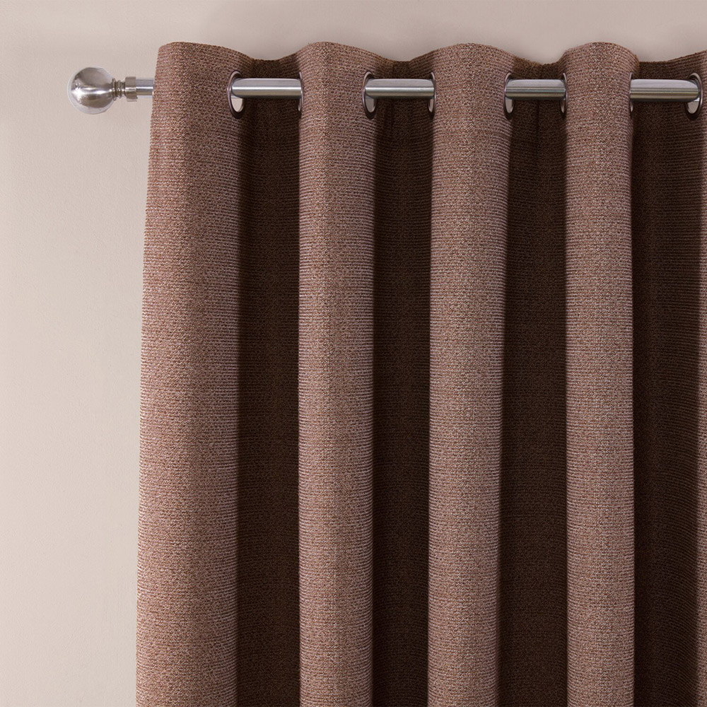 Crofton Eyelet Curtain - Chocolate / 229cm / 168cm Image 2