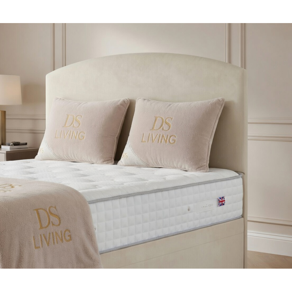 DS Living Opulence King Size Cream Velvet Upholstered Ottoman Bed Image 3