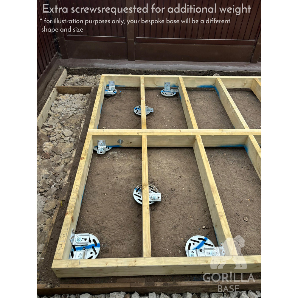 Shire Gorilla Base PRO I Bespoke Installed 433 to 576 sq ft Garden Building Base with Groundscrews Image 6