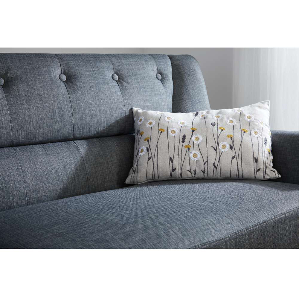 Lambeth 2 Seater Grey Fabric Sofa Image 5