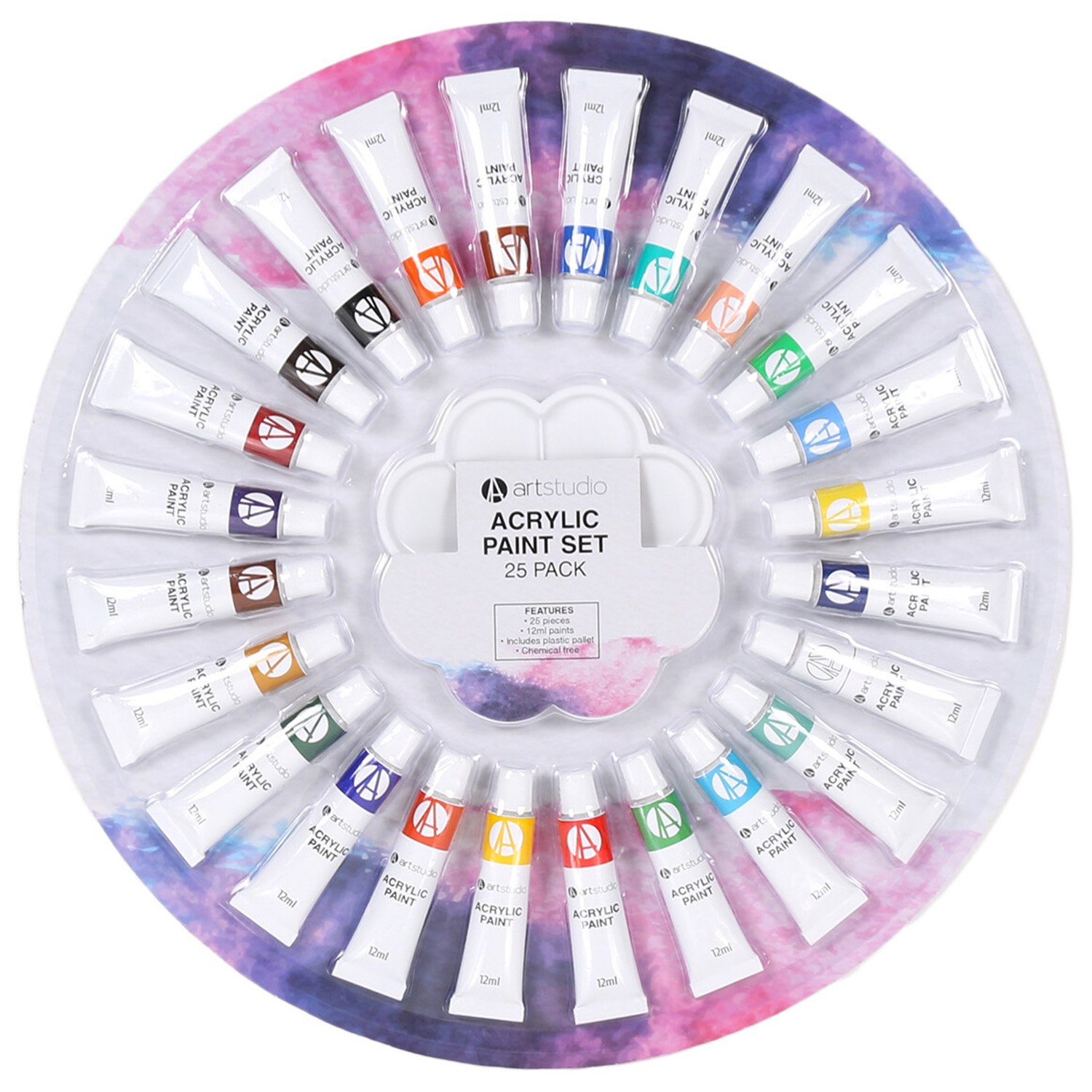 Art Studio Acrylic Paint 12ml 25 Pack Image
