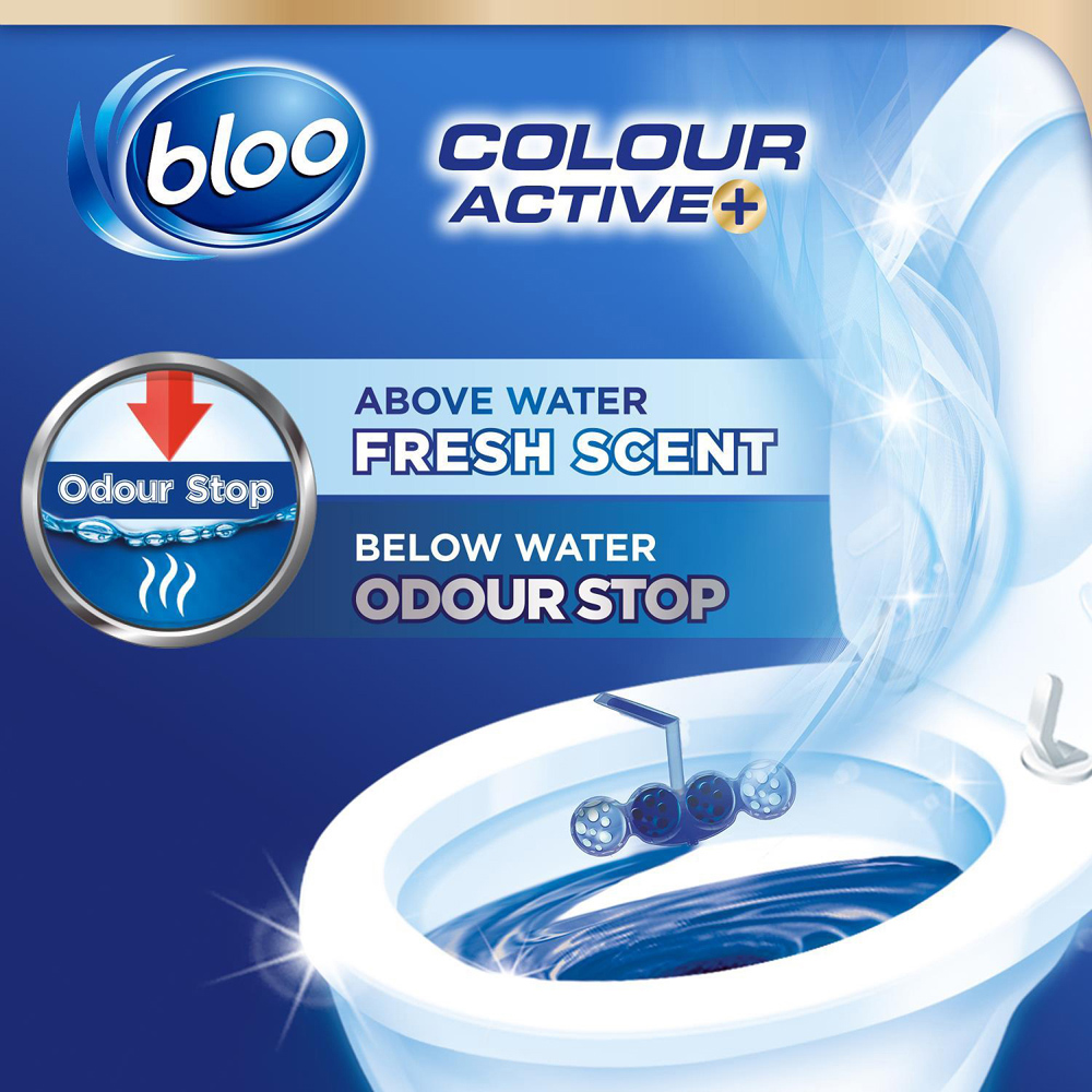 Bloo Colour Active Fresh Flower and Bleach Toilet Rim Block 50g 6 Pack Image 5