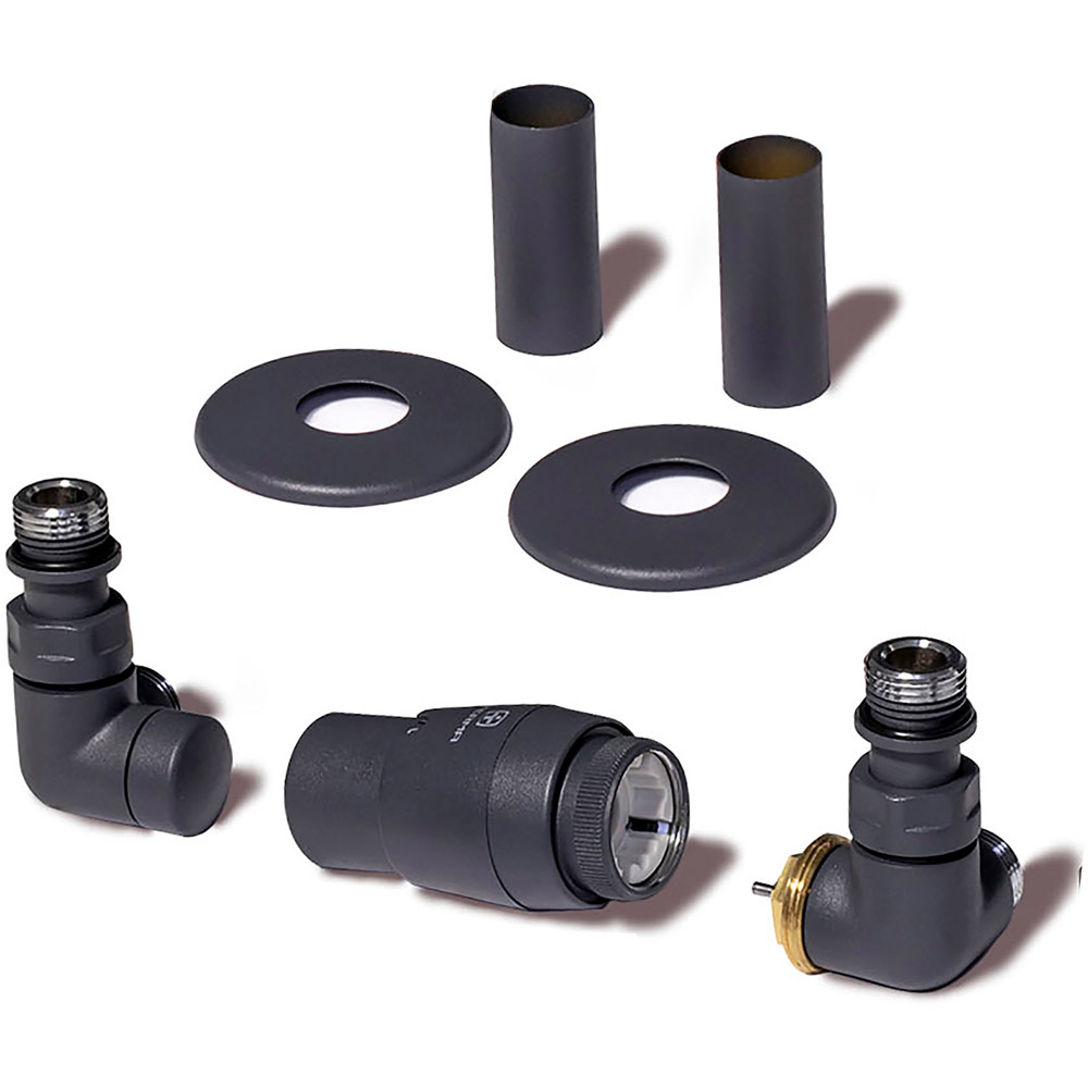 Terma Vario Modern Grey Right Sided Vision 3 Axis Thermostatic Radiator Valve Set Image 3