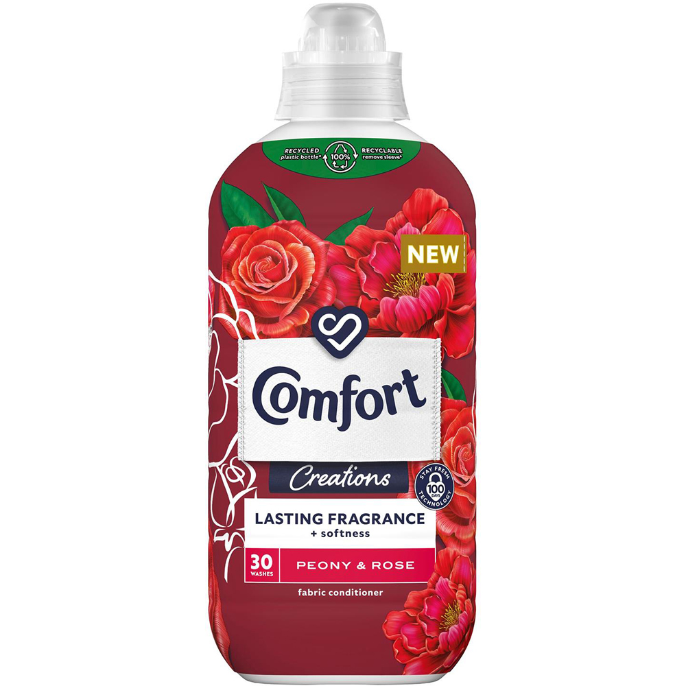 Comfort Creations Peony and Rose Lasting Fragrance Fabric Conditioner 30 Washes 900ml 4 Pack Image 2
