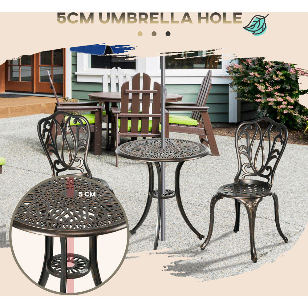 Outsunny 2 Seater Garden Bistro Set Bronze Image 5
