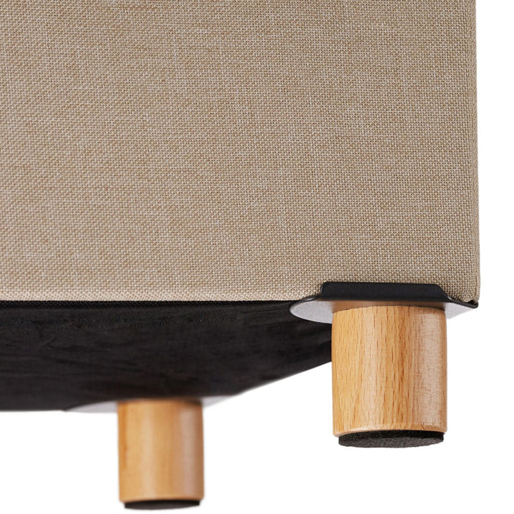 tectake Alea Sand Linen Look Padded Foldable Stool with Storage Image 5