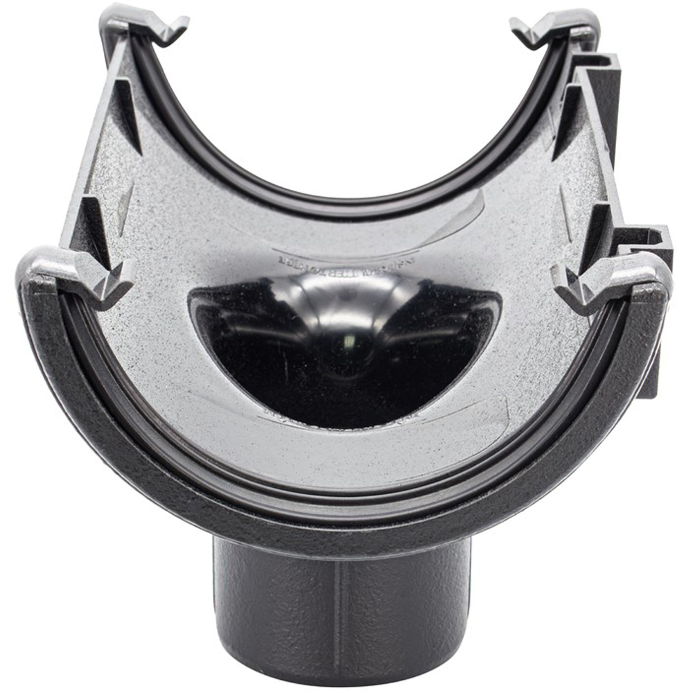 FloPlast Half Round Gutter Running Outlet Cast Iron Effect 112mm Image 3