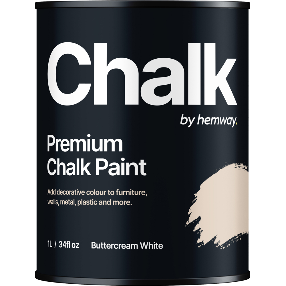 Hemway Buttercream White Furniture and Walls Matt Chalk Paint 1L Image 2