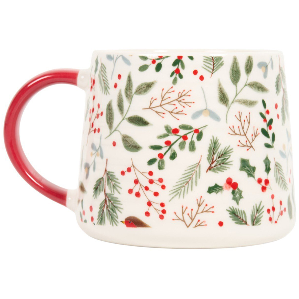 Merry Robin Ribbed Mug Image 7