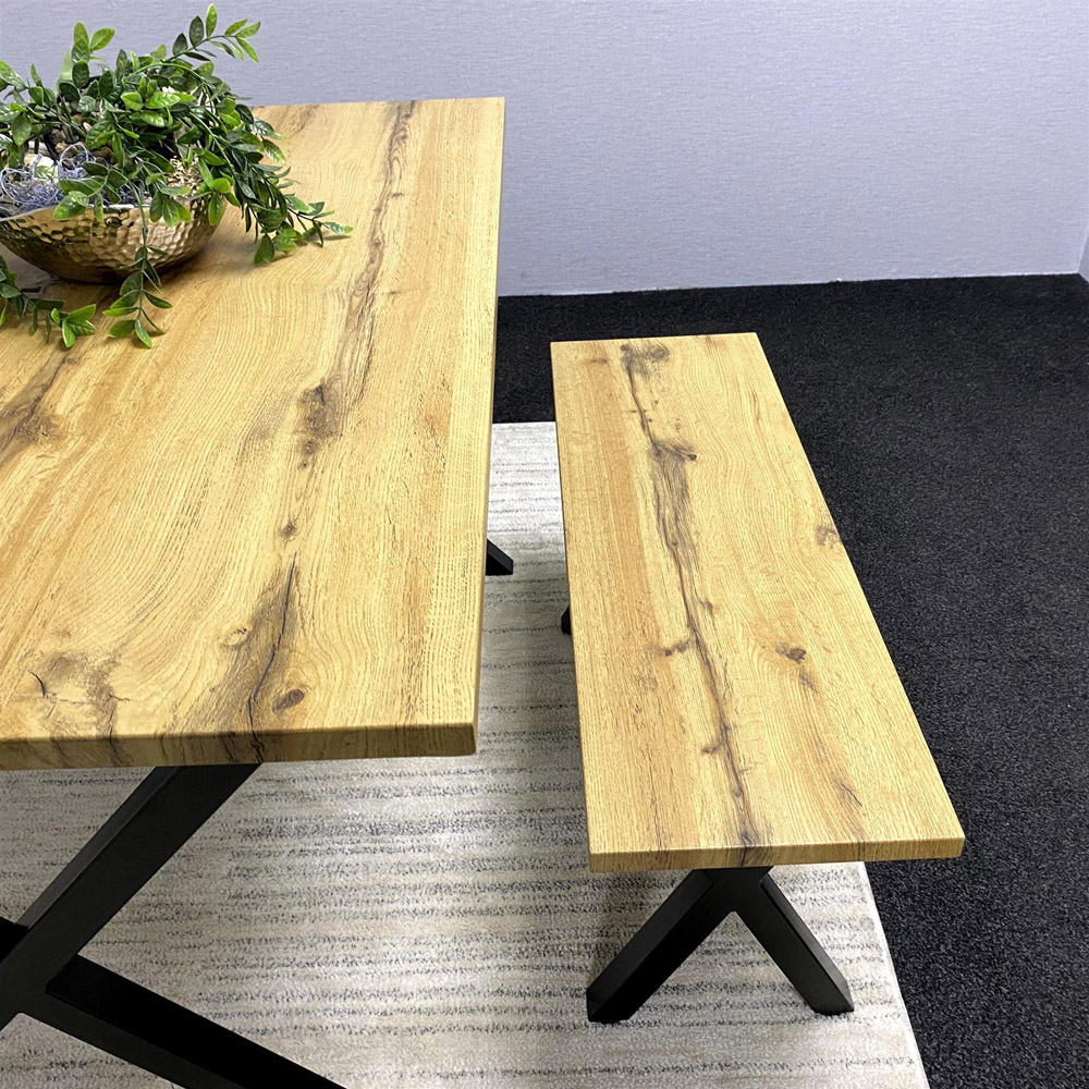 Kosy Koala Brown Wooden Dining Table Set with Benches Image 6