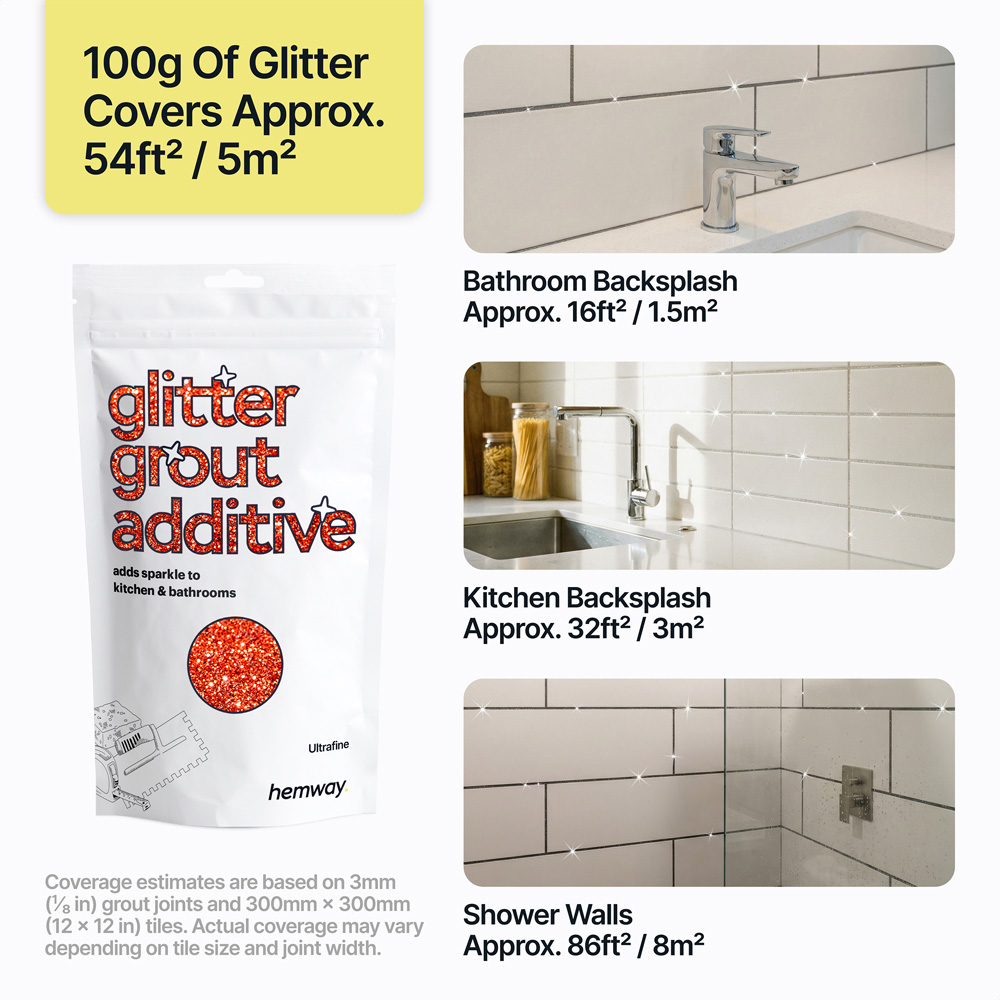 Hemway Glitter Red Ultrafine Tile Grout Additive 100g Image 4